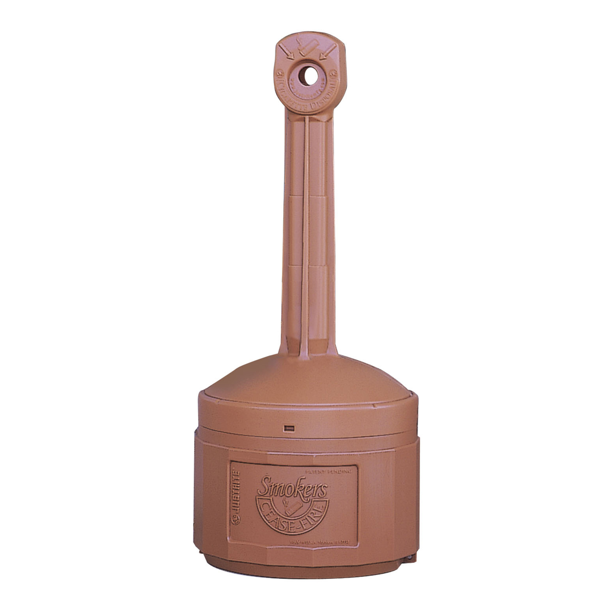 Justrite Outdoor Ashtray — 4-Gallon, Plastic, Terra Cotta, Flame-Retardant, Model# 26800T